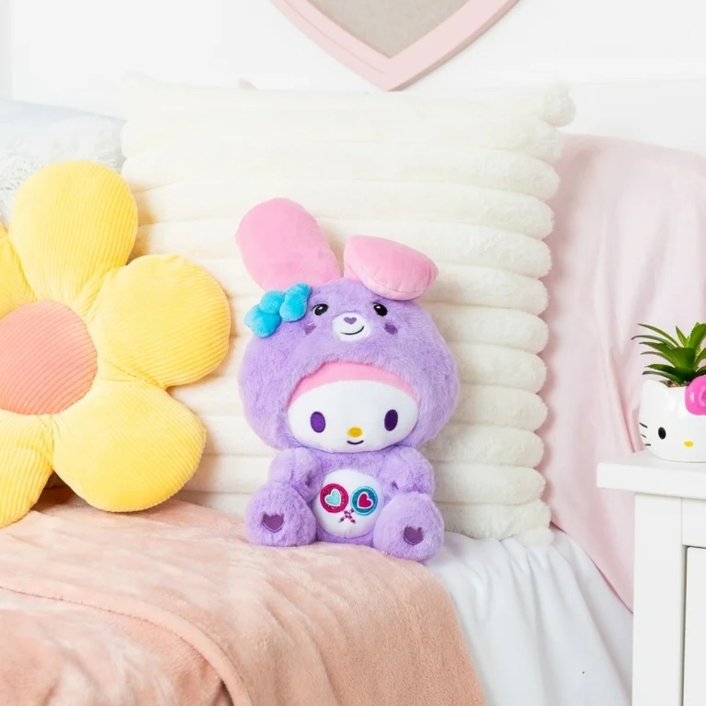 Care Bears x Hello Kitty , My Melody as Share Bear , 10" Collectible Plush NEW